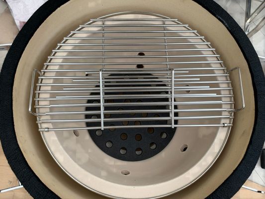 شواية Kamado سيراميك مقاس 44 سم مقاس 17 بوصة باللون الأحمر الملكي