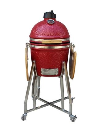 لون أحمر 39 سم 15 بوصة Kamado Grill أدوات المطبخ الفولاذ المقاوم للصدأ
